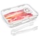 Bacon Container for Refrigerator Airtight Thick Plastic Deli Meat Keeper with Lids for Fridge Kitchen Cold Cuts Food Storage Organizer Bacon Holder Cheese Saver with Serving Tongs and Drain Plate