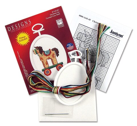 Janlynn 114345 18 Count Mini Counted Cross Stitch Kit 275Inch Oval Christmas Toy