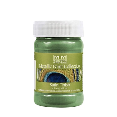 6 oz Modern Masters ME434 Mystical Green Metallic Paint Collection Satin WaterBased Decorative Metallic Paint
