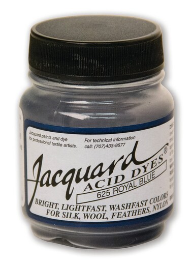 Jacquard Acid Dye  Royal Blue  12 Oz Net Wt  Acid Dye for Wool  Silk  Feathers  and Nylons  Brilliant Colorfast and Highly Concentrated