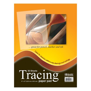 BAZIC Tracing Paper Pad 30 Sheets 9 X 12 Translucent Calligraphy Architecture Trace Paper 1Pack