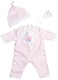 JC Toys  Berenguer Boutique  Baby Doll Outfit  Pink Stipe Romber  Ages 2  Fits Dolls 17 20