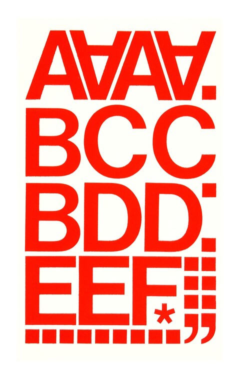 Chartpak Vinyl Helvetica Style Letters Letter  Number 2 Inches High Red 01052