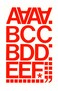 Chartpak Vinyl Helvetica Style Letters Letter  Number 2 Inches High Red 01052