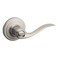 Kwikset Tustin Interior Privacy Door Handle with Lock Door Lever For Bathroom and Bedroom Satin Nickel Reversible Keyless Turn Lock with Microban Protection