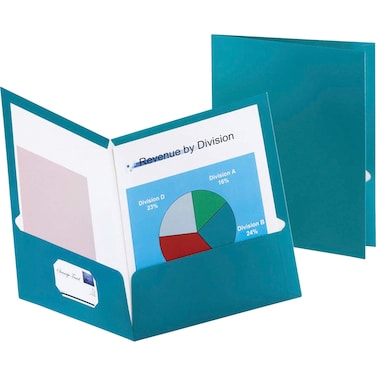 Oxford Metallic TwoPocket Folders Teal Letter Size 25 per Box 5049561