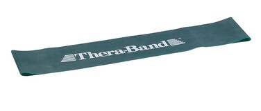 THERABAND Resistance Band Loop Professional Latex Mini Band Lower Pilates Crossfit Yoga Stretching Physical Therapy Strength Training without Weights 8 Inch Green Heavy Intermediate Level 1