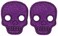 Sourpuss Glitter Skull Hair Clips Purple