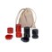 WE Games Wood Backgammon Chips with Cloth Pouch  Red  Black 15 in Diameter