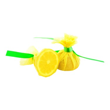 Restaurantware 88 Inch x 88 Inch Lemon Squeeze Cloths 100 With Light Green Satin Ribbon Lemon Covers  Mesh Reusable Yellow Cheesecloth Lemon Nets For Lemon Halves And Wedges