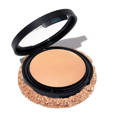 LAURA GELLER NEW YORK Baked Double Take Powder Foundation  Medium  Buildable Medium to Full Coverage  Matte Finish
