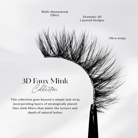 Lilly Lashes 3D Mykonos in Faux Mink  False Eyelashes  Dramatic Look and Feel  Reusable  NonMagnetic  100 Handmade Vegan  Silk Like Luxury Fibers