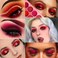 AfflanoRed Eyeshadow Palette Makeup Ultra Pigmented and Blending Bright Dark Hot True Red Eye Shade 12 Color Cruelty Free Velvet Matte Shimmer Warm Fall Sunset Pink Red Eye Shadow Pallet
