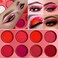 AfflanoRed Eyeshadow Palette Makeup Ultra Pigmented and Blending Bright Dark Hot True Red Eye Shade 12 Color Cruelty Free Velvet Matte Shimmer Warm Fall Sunset Pink Red Eye Shadow Pallet