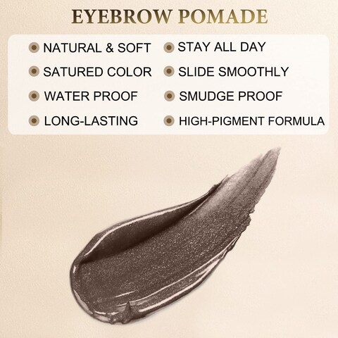 LAVONEEyebrow Stamp Pencil Kit for Eyebrows Makeup with Waterproof Eyebrow Pencil Eyeliner Eyebrow Pomade and Dualended Eyebrow Brush  Dark Brown