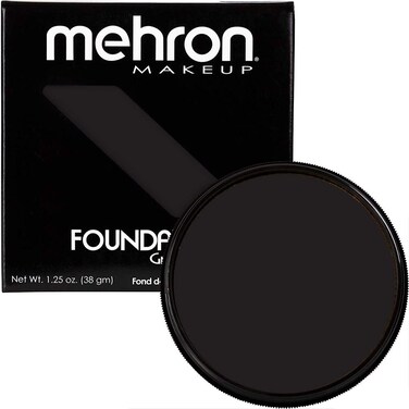 MehronMakeup Foundation Greasepaint  Stage Face Paint Body Paint Halloween Makeup 125 oz 38 g BLACK