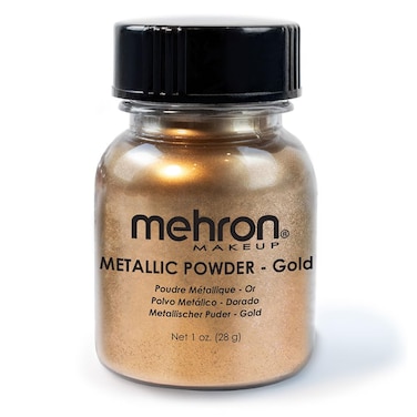 Mehron Makeup Metallic Powder  Metallic Chrome Powder Pigment for Face  Body Paint Eyeshadow and Eyeliner 1 oz 28 g Gold