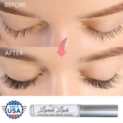 Hairgenics Lavish Lash 3ml 3 Month Supply  Eyelash Growth Enhancer  Brow Serum with Natural Peptides for Long Thick Lashes and Eyebrows Dermatologist Certified  Hypoallergenic