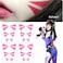 Cosplay Face Temporary Tattoos 12 Tattoos Overwatch DVa Face Tattoo Stickers 2 Sizes Pink