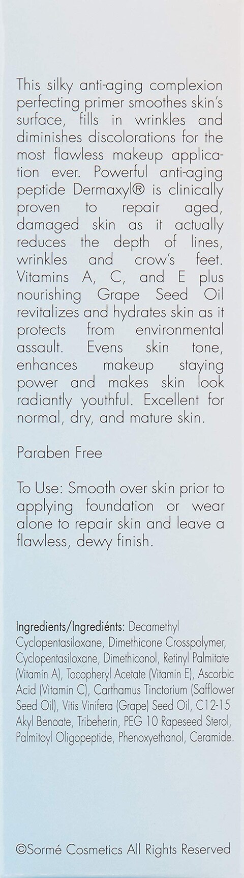 Sorme Fresh Start Under Foundation Makeup Enhancer  AntiAging Makeup Primer for Mature Skin  Hydrating Primer for Normal  Dry Skin  25 ml Face Primer for Makeup  Primer Face Makeup with Dermaxyl