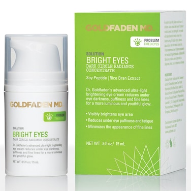 GOLDFADEN MD Bright Eyes Dark Circle Concentrate Brightening Eye Cream wSoy Peptide Rice Bran Extract  Arnica  May Reduce Under Eye Darkness Puffiness  Fine Lines for a More Youthful Glow
