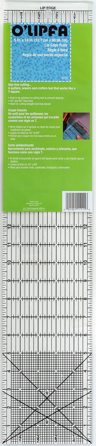 OLipfa 11111 Ruler with Lip Edge 5 x 24Inch