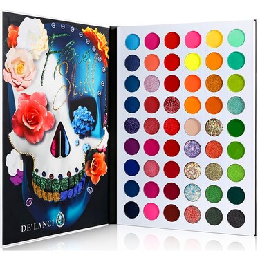 DELANCIBig Colorful Eyeshadow Palette Professional 54 Color Board Eye Shadow Bright Neon Glitter Matte Shimmer Makeup Pallet Highly Pigmented Powder EyeShadow for Women Girl Halloween Christmas Gift