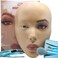 5D makeup Practice Face Board Silicone Makeup Mannequin Face Reusable Beginner Practice Eye Makeup Face Eye Fake Silicone Makeup Artist Full Face Practice Eyelash Eye Shadow Eyeliner Pen Simulatio