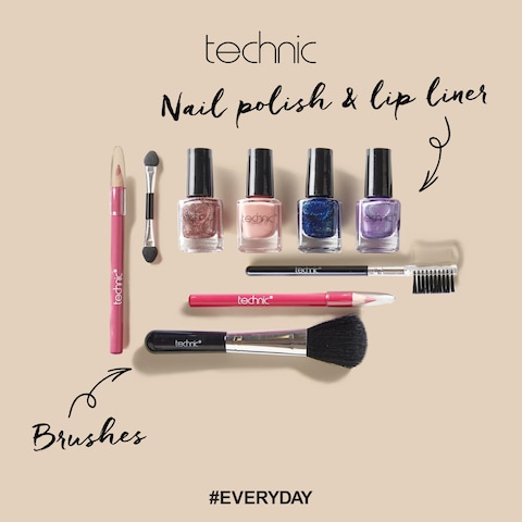 Technic 28 Pcs Carry All Full Make Up Kit In a Trunk Train Case Including Makeup Brushes Eye Shadows Nail Polish Blushers Lipsticks and More