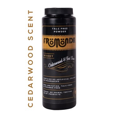 Woody Body Powder Cedarwood  Tea Tree 5 oz 1Pack Unisex TalcFree AntiChaffing Sweat Defense with Essential Oils
