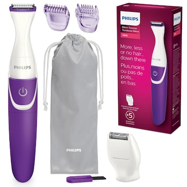 Philips Beauty Bikini Genie Cordless Trimmer for Bikini Line Hair Removal with Shaving Head and Comb BRT38350