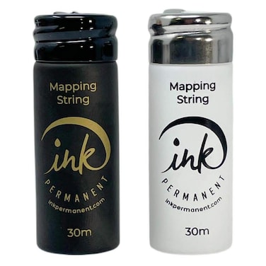 Black and White Brow Mapping String 2 X 100 Ft Bottles  60 m PreInked Mapping String for Permanent Makeup and Microblading Supplies  Brow Mapping Kit Brow Mapping
