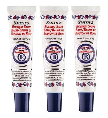 ROSEBUD PERFUMECo Original Rosebud Salve Tube Three Pack  Moisturizes and Protects Lips  Soothes Irritation and Dry Skin  3 x 05 oz Tubes