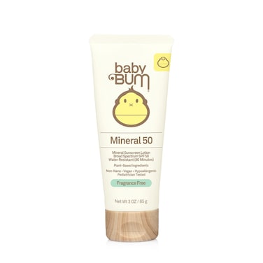 Sun Bum Baby Bum SPF 50 Sunscreen Lotion with Mineral UVAUVB Face and Body Protection for Sensitive Skin  Fragrance Free  Travel Size  3 FL OZ