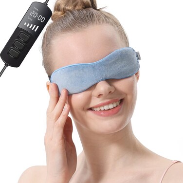 Aroma SeasonHeated Eye Mask for Dry Eyes Warm Eye Compress with Flaxseed Graphene FIR for MGD Dry Eye Syndrome Chalazion Blepharitis Stye Eye Treatment Steam Moist to Unclog Glands Blue
