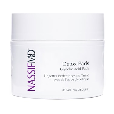 NassifMD Detox Pads Facial Radiance Pads Glycolic Acid Pads Witch Hazel Toner Face Exfoliating Pads Salicylic Acid Wipes BHA AHA Pads Resurfacing Pads for Face 30 Count or 60 Count