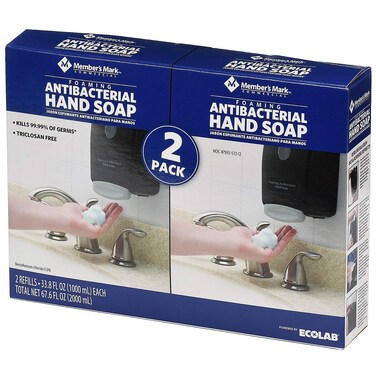 Members Mark Proforce Commercial Foaming Antibacterial Hand Soap 2 Pack Refills 338 Fl Oz