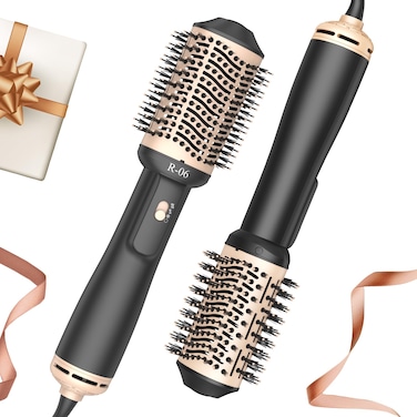 Hair Dryer Brush Blow Dryer Brush in One 4 in 1 Hair Dryer and Styler Volumizer with Oval Barrel Professional Salon Hot Air Brush for All Hair Types Gold