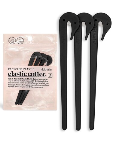 Kitsch Elastic Hair Tie Cutter Tool Rubber Band Cutter for Hair Hair Elastic Cutter for Kids Hair Hair Rubber Band Cutter Hair Tie Remover Tool Ponytail Cutter Tool for Toddler 3pc Black