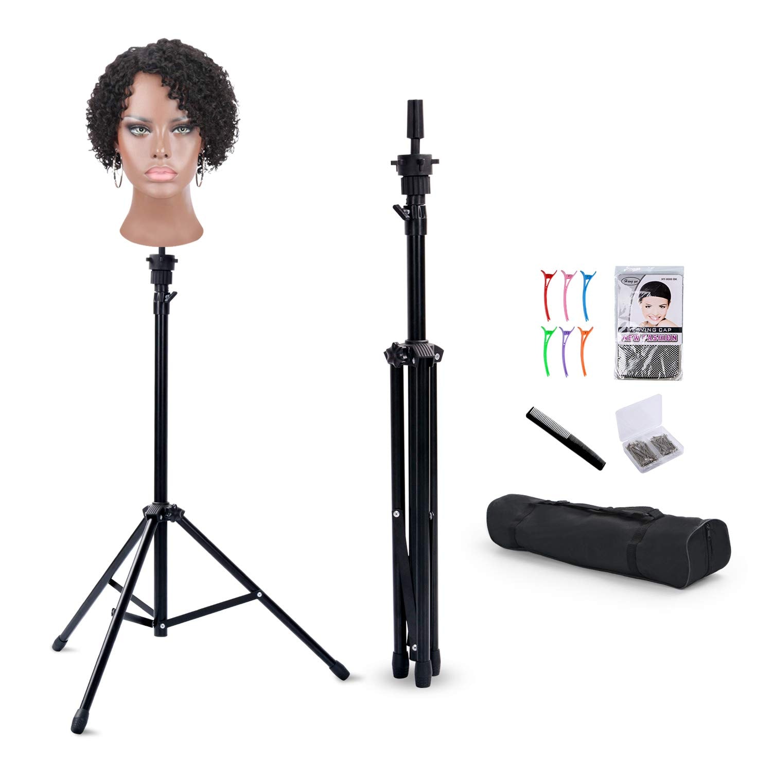klvied Klvied Reinforced Wig Stand Tripod Mannequin Head Stand