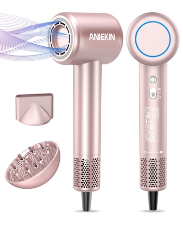 Hair Dryer HighSpeed Ionic Low Noise Blow Dryer with Brushless Motor for Fast Drying ThermoControl Quiet Compact Hair Blow Dryer with Magnetic Diffuser for Curly Hair for Home Travel Salon