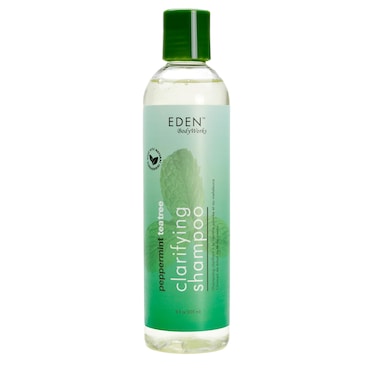 EDEN BodyWorks Peppermint Tea Tree Clear Clarifying Shampoo for Oily Hair Dry Hair Curly Hair  Scalp Cleansing Shampoo for Build Up  Dandruff  Paraben  Sulfate Free  8 oz