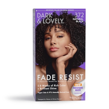 SoftSheenCarsonDark and Lovely Fade Resist Rich Conditioning Hair Color Permanent Hair Color Up To 100 percent Gray Coverage Brilliant Shine with Argan Oil and Vitamin E Natural Black