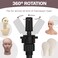 50 Inch Metal Wig Stand Adjustable Wig Head Stand Mannequin Head Stand for Cosmetology Hairdressing Wig Stand Tripod with Tool Tray Black Mannequin Head Not Included
