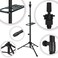 50 Inch Metal Wig Stand Adjustable Wig Head Stand Mannequin Head Stand for Cosmetology Hairdressing Wig Stand Tripod with Tool Tray Black Mannequin Head Not Included