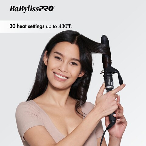 BaByliss Pro Curling Iron Porcelain Ceramic Professional For Multiple Hair Types Reaches 430 Degrees for Loose Long Lasting Curls