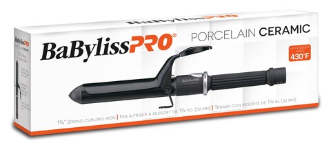BaByliss Pro Curling Iron Porcelain Ceramic Professional For Multiple Hair Types Reaches 430 Degrees for Loose Long Lasting Curls