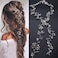 Deniferymakeup Bridal Rose Gold and Gold Silver Extra Long Pearl and Crystal Beads Bridal Hair Vine Wedding Head Piece Bridal Hair Accessories Headband Hair Jewelry Hair Accessories Silver