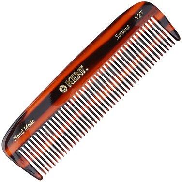 Kent 12T All Coarse Hair Detangling Comb Wide Teeth Pocket Comb for Thick Curly Wavy Hair Hair Detangler Comb for Grooming Styling Hair Beard and Mustache SawCut Hand Polished Handmade in England