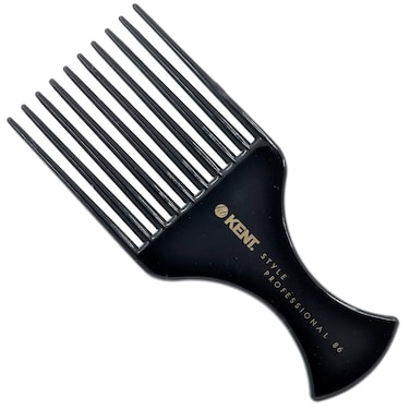 Kent SPC86 Hair Comb SalonStyle Pick and Barber Comb for Curly Hair and Afro Parting Hair Care Comb for Thick Hair Professional Quality Rubberized Finish 220 mm Black Unisex